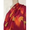 Gingko mintás selyemkendő, vörös-narancs, közepes